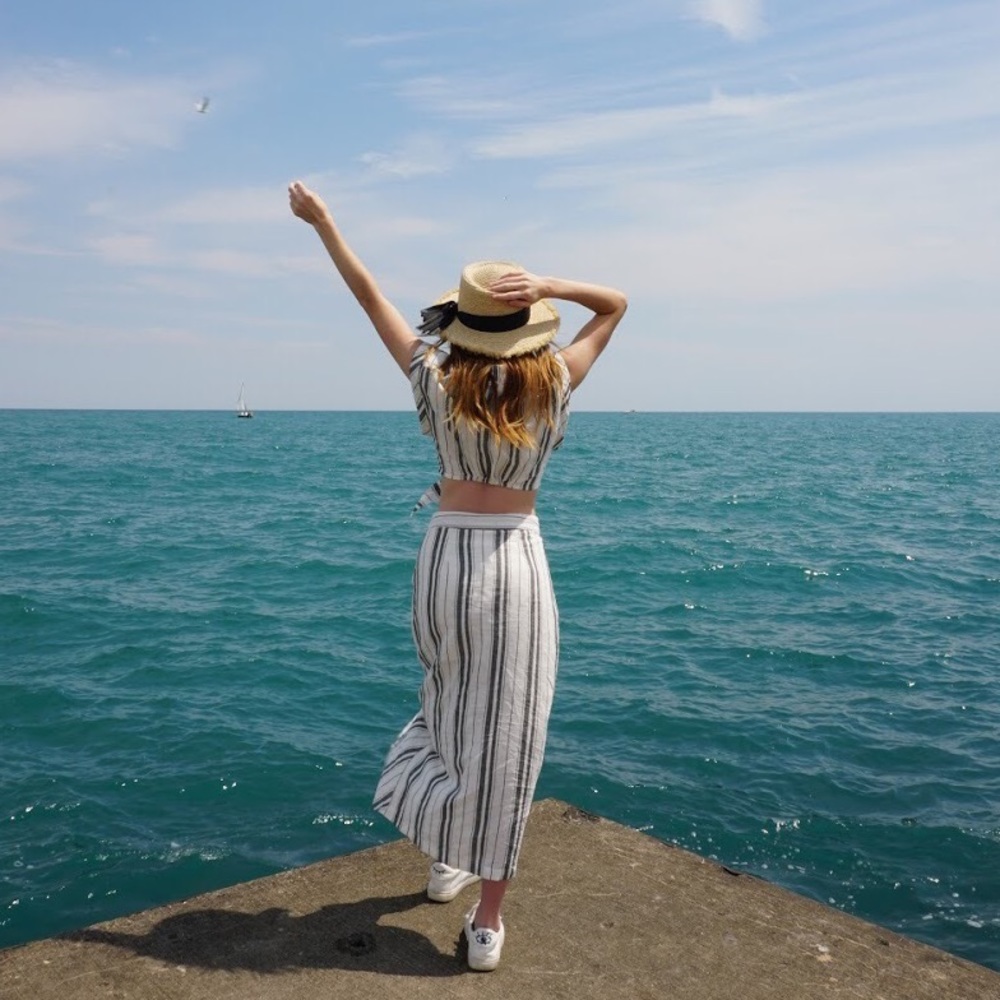 Free people beach striped set 🌊🐚